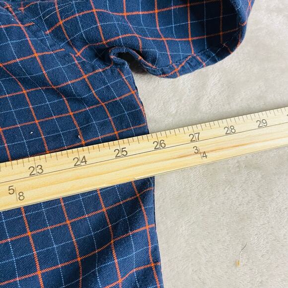 J Crew Shirt Mens Large Blue Red Plaid Long Sleeve Collared Button Up Pocket - Picture 8 of 9